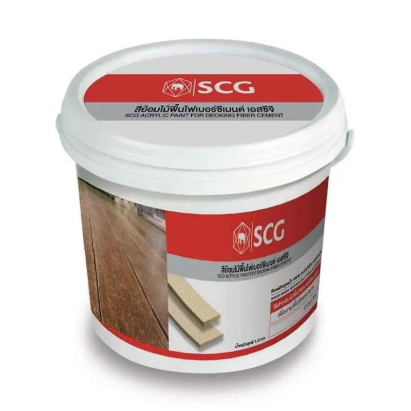 สีย้อมไม้พื้น ไฟเบอร์ซีเมนต์ เอสซีจี สีน้ำตาลไม้โอ๊ค สูตรเงา ขนาด 3.6 กก.