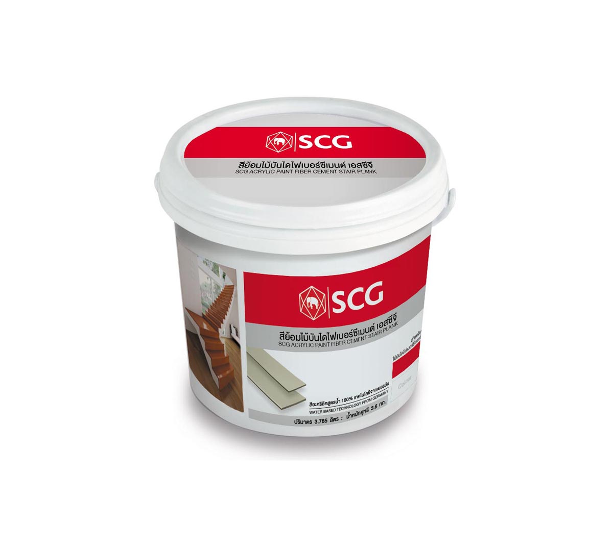 สีย้อมไม้บันได SCG สีไม้แดง สูตรเงา ขนาด 4 ลิตร