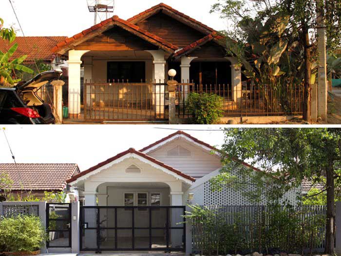 รีโนเวทบ้านชั้นเดียว ให้กลายเป็นบ้านสีขาวอยู่สบาย