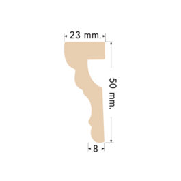 ไม้บัวอเนกประสงค์ YES MOULDING รุ่น BA001-01 สีไม้สัก ความยาว 3 เมตร