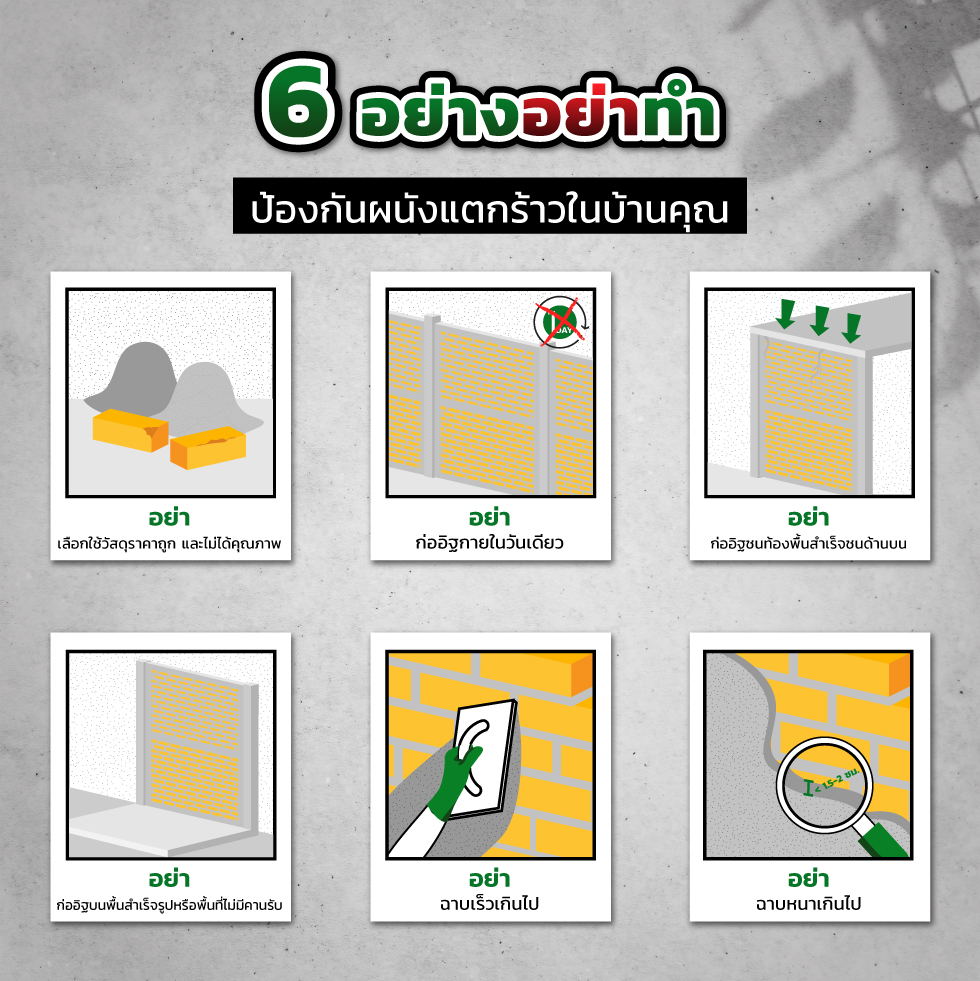 6 อย่างอย่าทำ จำไว้ให้ขึ้นใจ ป้องกันผนังแตกร้าวในบ้านคุณ