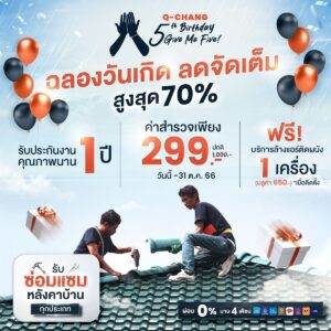 ซ่อมหลังคา แตก ร้าว รั่ว ซึม โดยคิวช่าง